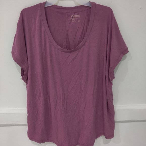 NWoT Mondetta Women's Flutter Sleeve Crew Neck Tee Red Size 2XL $40 3A054 - Picture 1 of 2